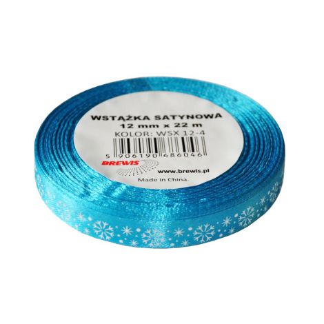 Wstążka satynowa Brewis Turkusowa, 12mm x 22m